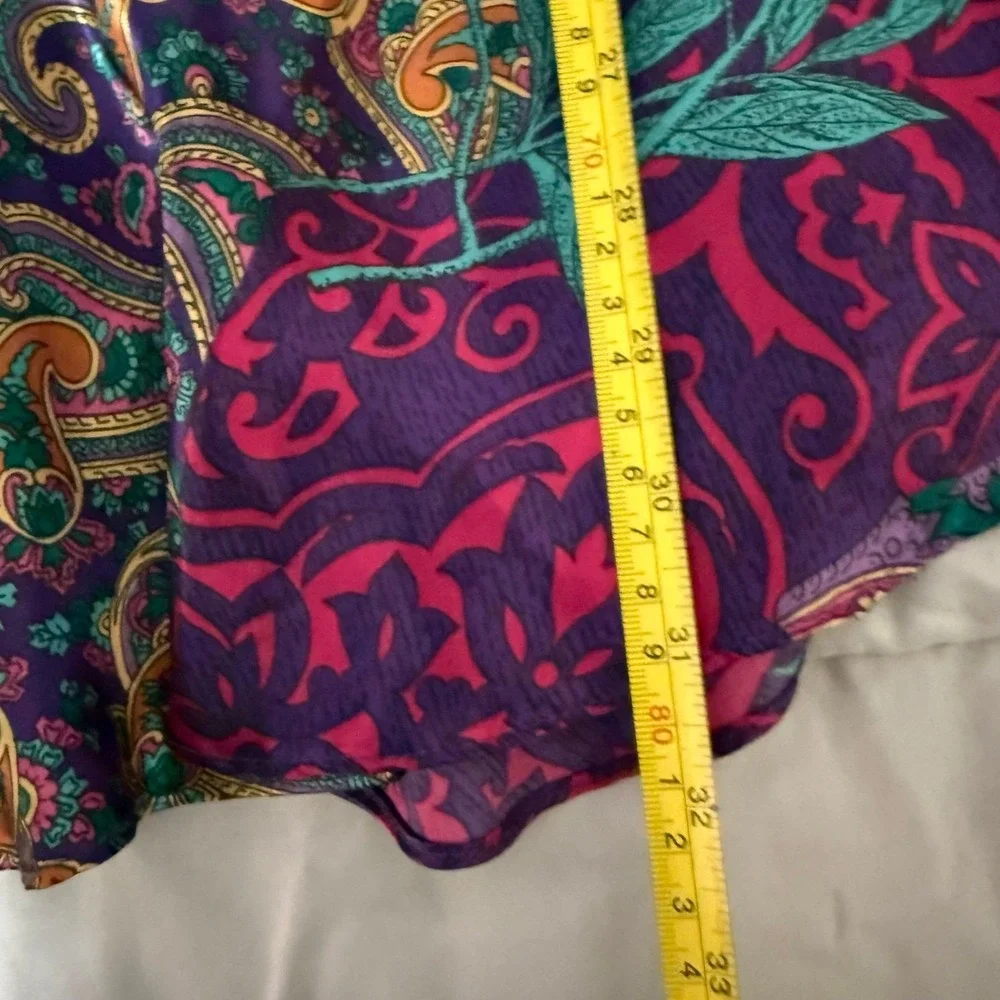 California Dynasty Y2K Slip Dress Purple Floral Boho Size medium paisley